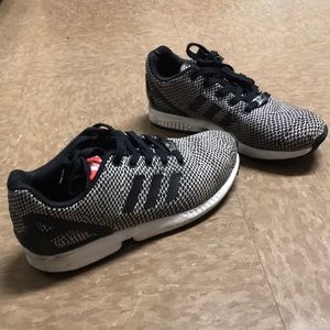 Black and White Addidas. “CBLACK/CBLACK/TOMATO